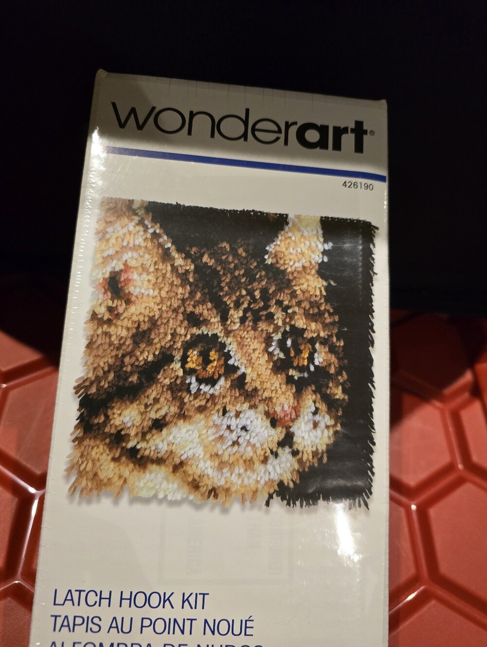 Sealed Tabby Cat Latch Hook Kit - Finished Size 12 X 12" Beginner - Intermediate